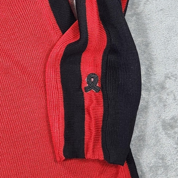 Demetre Sweater Womens XL Red Black Eclipse Pullover Wool Acrylic Half Zip NWT - Picture 3 of 11